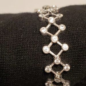 Vintage Sterling Silver 925 Wide Fancy Bracelet